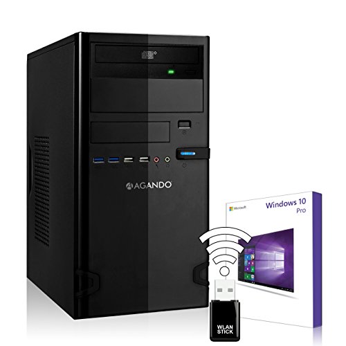 AGANDO Silent Multimedia PC | Intel Core i3 7100 2x 3.9GHz | GeForce GT730 4GB | 4GB RAM | 500GB HDD | DVD-RW | USB3.1 | WLAN | Win 10 Pro | 36 Monate Garantie | Computer für Multimedia, Gaming, Büro/Office