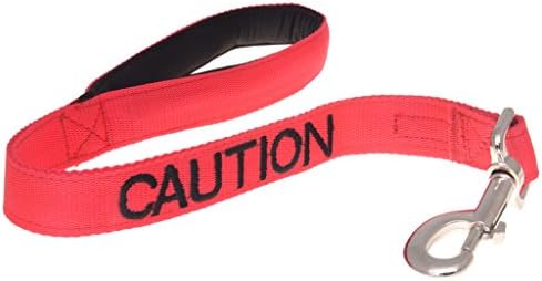CAUTION (Do Not Approach) Red Colour Coded 60cm 1.2m 1.8m Luxury Neoprene Padded Handle Dog Leads PREVENTS Accidents By Warning Others Of Your Dog In Advance (60cm)