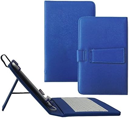 Tsmine LG G Pad 8.0 Keyboard Case - Micro-USB Keyboard w/ PU Leather Case Stand Cover for LG G Pad 8.0 V480 Tablet, Navy Blue