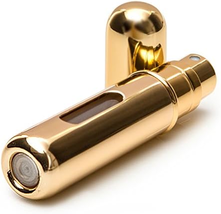 PressIt Travel Size Perfume Atomiser Spray Bottle with Easy Refill, Metallic Gold