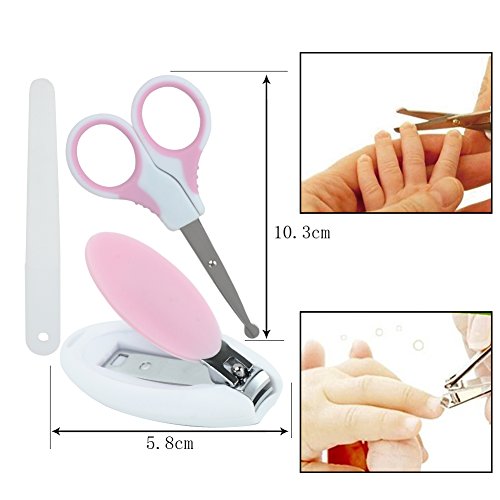 KYG 7tlg Babypflege Set Pflegeartikel mit Aufbewahrungstasche Pink - 4