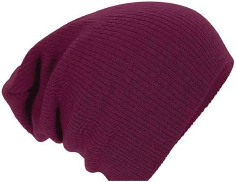PLAIN SLOUCH BEANIE KNITTED HAT – B461 (Burgundy)