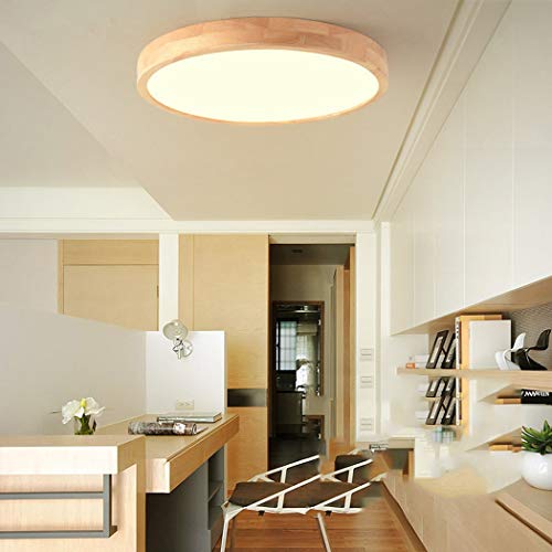 Preisvergleich Produktbild BDHBB Rustikaler Kronleuchter aus Holz, Deckenleuchte, Moderne LED-Pendelleuchten, LED-Deckenleuchte für Montage von Leuchte Decke für Küche, Diele, 40 * 40 * 6cm,Threecolor