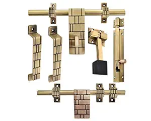 Hardware mega mall Glorious Brass Door Accessories Kit (Antique Finish) (1)