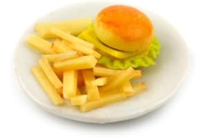 MyTinyWorld Dolls House Miniature Burger and Chips Meal