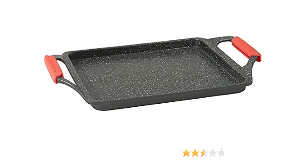 H\u0026H Alessandro Piastra 2 Manici Antiaderente Borghese 24X27 Induzione  Pentole Cucina, Alluminio pressofuso, Nero, 24 cm : Amazon.it: Casa e cucina