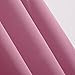 Deconovo Eyelet Curtain Ready Made Room Darkening Solid Thermal Ring Top Blackout Curtain for Living Room 140x260 cm Pink 1 Panel