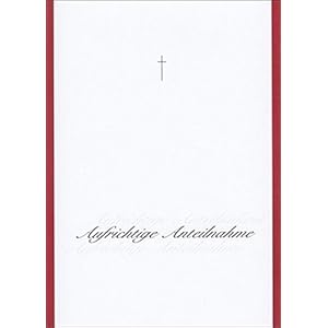 Beileidskarte, Kondolenzkarte, eine Handmadegruss edle Trauerkarte zur Aufrichtigen Anteilnahme Schlicht und dezent