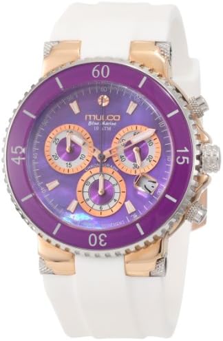 MULCO WOMEN'S 44MM SILICONE BAND STEEL CASE SWISS QUARTZ WATCH MW3-70604-015