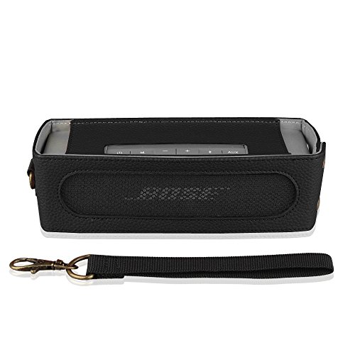 Fintie Bose SoundLink Mini / Mini II Bluetooth Speaker Hülle Abdeckung – Hochwertiges Kunstleder Schutzhülle Tasche Case mit Abnehmbarem Band für Bose SoundlLink Mini 1 / 2 Bluetooth Wireless Speaker, Schwarz - 4