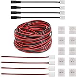 RUNCCI-YUN LED Verbinder 2polig 8mm Kit enthält 8M 22 AWG-Verlängerungskabel, 8mm LED DC Anschluss Anschlusskabel, Gapless St
