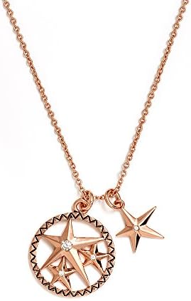 Chrysalis 18k Rose gold Lucky Star, adjustable length charm necklace. Wear your Lucky Star necklace and let the stars determine your good fortunes.