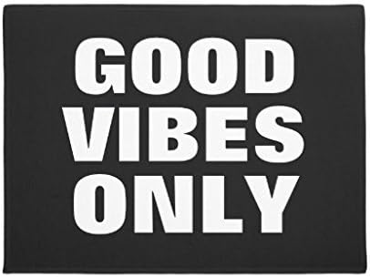 Lindeng Good Vibes Only Fun Inspirational Quote Rubber Doormat Outdoor Indoor Front Floor Doormats Welcome Rug 60x40cm