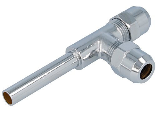 tecuro T-Stück Abzweig Verteiler für Eckventil ms-verchromt für Eckventil