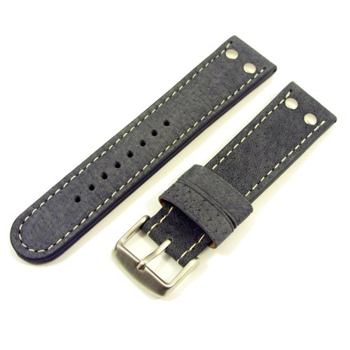 Exklusives Bffelleder ZeitPunkt-Uhrenarmband in Fliegeroptik marine 24mm Exklusives Bffelleder ZeitPunkt-Uhrenarmband in Fliegeroptik marine 24mm