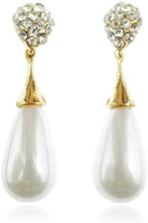 Ehvan® (MADE IN ES ) Senhora Paras Series pearl single start latin Vintage Royal &amp; classic Drop Earring large, L 3.5cmGolden