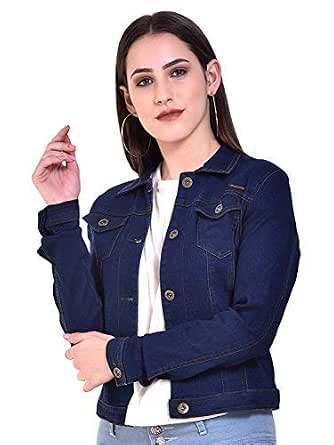 Kanzul Plain Women Denim Jacket Sizes 