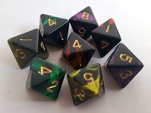 8 Sided Dice Oblivion x8 D8 Random Colours. Poly Dice