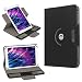 Produktbild Tablet Tasche kompatibel für Medion Lifetab P10612 mit Ständerfunktion Hülle Schutztasche 360° Drehbar Schutzhülle Universal Stand Etui Cover Kunst-Leder Case, Farben:Schwarz