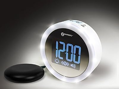 Geemarc Telecom S.A WAKE N SHAKE STAR, Réveil moderne avec coussin vibrant, sonnerie amplifié et flash lumineux, avec le STAR réveillez vous autrement