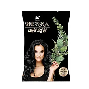 Hindkush Henna Hair Color for Women & Men Mehndi Powder, (Pack of 10) (Kali Mahendi, Pack of 10)