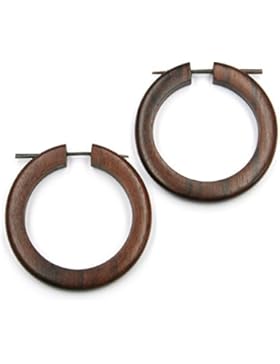 Große Holz Creole 2-farbig gemastert Ohrschmuck Durchmesser: ca 5cm Holzcreole Schmuck Holzschmuck Naturprodukt...