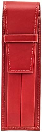 Leather Twin Pen Case | 2 Pens Holder in Red Colour