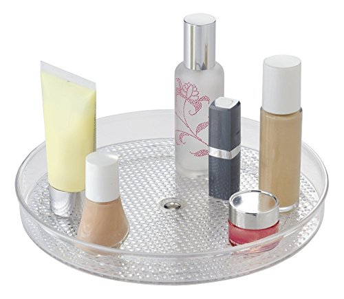 mDesign Drehteller Drehbarer Kosmetik-Organizer für Waschtisch Schrank zum Aufbewahren von Makeup, Kosmetika - 23 cm, Durchsichtig