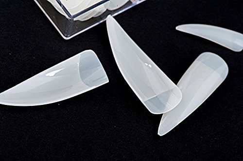 KM-Nails 100 Stiletto Tips natur farben sortiert in Box - 3