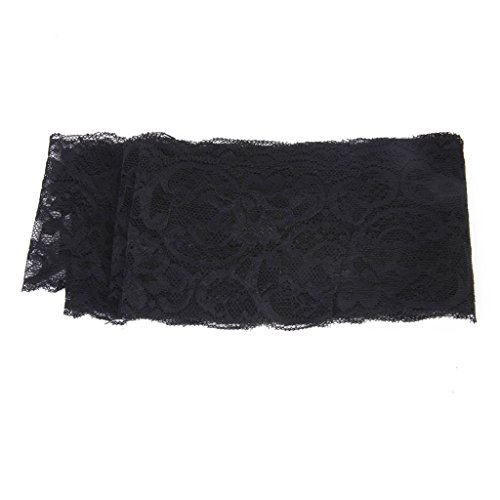 5Yards Elastische Blume Spitze DIY Chinlon Formteile Tuch Nähen Handwerk (Schwarz) - 6