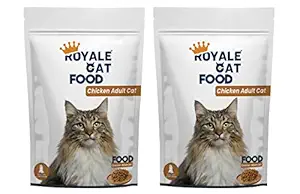 ROYALE CAT Adult Cat Food with Chicken Flavor Complete Food for Adult Cats 1 Kg ( Buy 1 Get 1 Free )