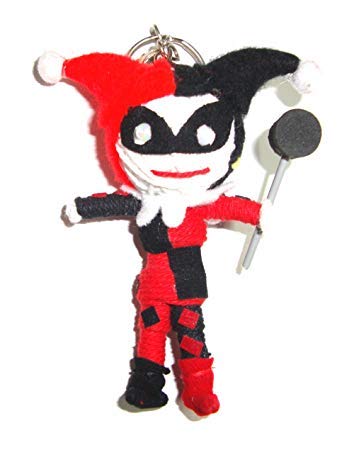 Harley Quinn Horror Voodoo String Doll Keychain Lucky Charm