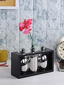 Fourwalls Glazed Ceramic Vase in a Wooden Frame for Table d