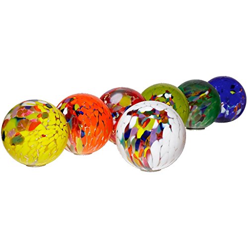 Gartenkugel, Rosenkugel, Dekokugel „POINT“ multicolor, Ø 13 cm, mundgeblasen und handgeformtes Glas Unikat (ART GLASS powered by CRISTALICA) - 7