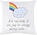 Produktbild Luxury Gifts I'm not Lazy I am just on Energy Saving Mode Rainbow Cloud Emoji Damen Kissenbezug - personalisierbar - cu15