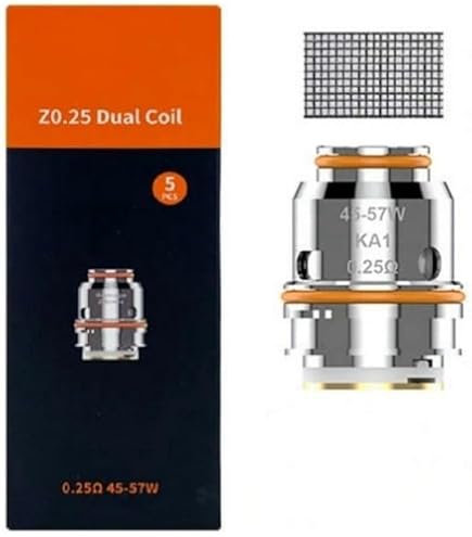 Geekvape Z coil Z0.15 Coil 0.15ohm Z0.25 Dual Coil 0.25ohm Series Core pour  Z Sub Ohm Tank/Aegis Legend 2 L200 Kit/GeekVape Aegis Legend 3 Kit/Geekvape  Aegis Solo 3 Kit Z0.25 Dual Coil