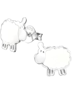 Laimons Kids Kinder-Ohrstecker Kinderschmuck Schaf Weiß Sterling Silber 925