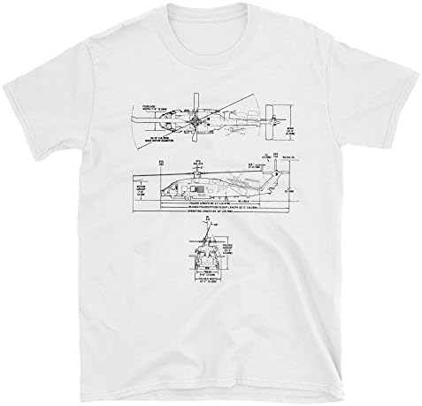 PrintoDTG Sikorsky SH-60B Seahawk War Helicopter Men's White T-shirt Eco Cotton Army Tee