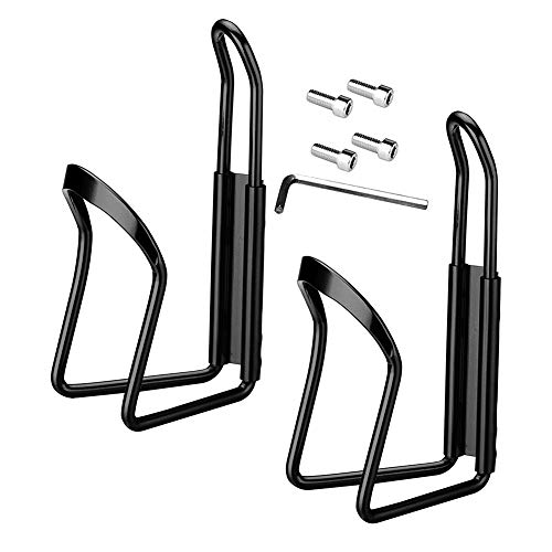 Preisvergleich Produktbild 2 x Fahrrad-Getränkehalter aus Aluminiumlegierung für Trinkflaschen, Getränkehalter, Halterungen Free Size Schwarz