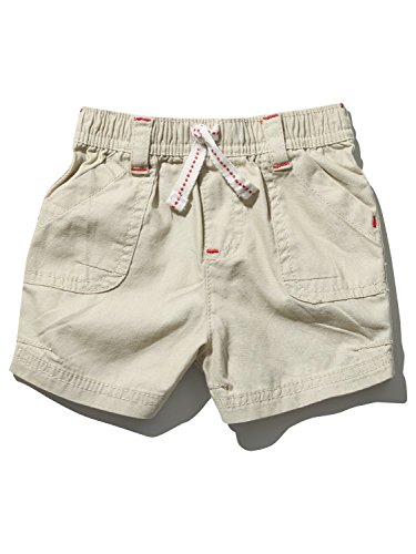 M&Co Baby Boy Cotton Summer Elasticated Waist Comfort Canvas Shorts Stone 3/6 Mnths