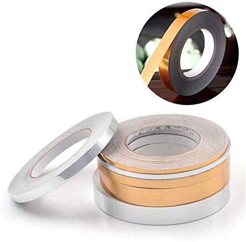 LWRhome Cinta de separación de baldosas de cerámica, 50 Metros de baldosas de Bricolaje DIY Belleza Pegatina autoadhesiva Pared grieta Etiqueta Adhesiva Cinta (10mm, Oro)