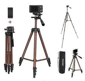Photron Stedy 420 Tripod 50 Inch with Mobile Holder for Smart Phone, Camera, Mobile Phone | Extends to 1240mm (4 Feet) | Folds to 425mm(1.4 Feet) | Weight Load Capacity: 2.5kg | Case Included, Copper