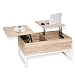 Produktbild Happy Home Top Couchtisch mit Aufbewahrung 2 versteckte Aufbewahrungsfächer für Wohnzimmer-80x48x80cm (Weiß)