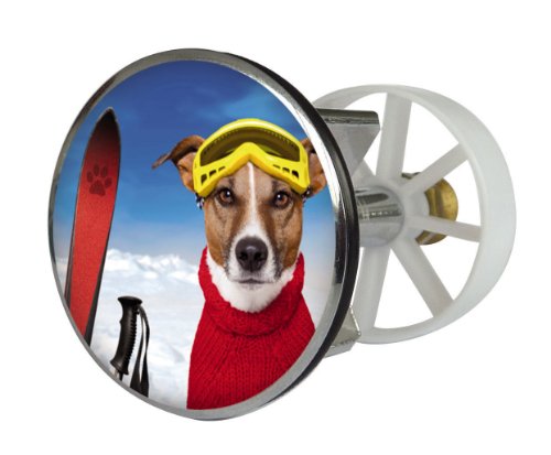 Preisvergleich Produktbild Waschbeckenstöpsel Design Ski-Spaß / Abfluss-Stopfen aus Metall / Excenterstopfen / 38 – 40 mm