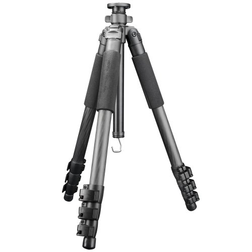 Walimex Pro FT-6666BT Carbon-Pro-Stativ (Sichtcarbon, max. Hhe 171,5 cm ohne Kugelkopf, max. Belastbarkeit 12 kg, Stativbeine 32,28,24,20mm, Libelle und Kompa, umkehrbare Mittelsule, groe Tasche)