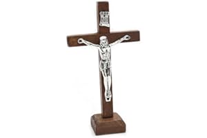 KING TREMELLA Gesù cattolico in legno per crocifisso con supporto preghiera religiosa da tavolo De