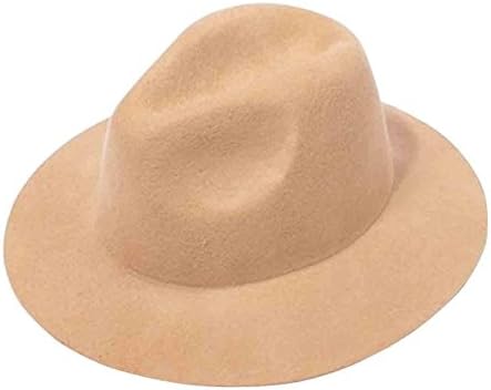 Unisex Fedora Felt Trilby Hat,Yellow-M