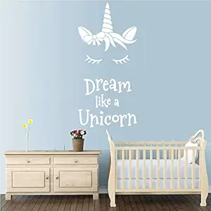 GADGETS WRAP Dream Like A Unicorn Vinyl Wall Sticker Kids Room Babys Decals Gift Wallpaper PVC Wall Decals