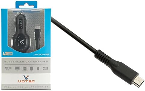 2.1 AMP USB 3.1 Type C Rubberized Car Charger for Galaxy S8 S8+ Moto Z Force Play Z2 Play Z2 Force Google Nexus 5X 6P Pixel LG G5 G6 Q8 V20 ZTE Max XL Grand X Max 2 X3 X4 Zmax Pro Z981 Plus more!