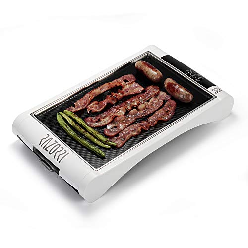 Razorri Y18 - Piastra elettrica 3 in 1, tecnologia Nano-ceramica per un riscaldamento più rapido e uniforme e una facile pulizia; ventilatore integrato e regolatore digitale di temperatura a LED